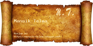 Mensik Telma névjegykártya